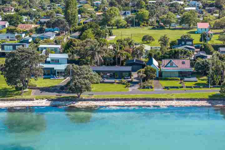 Birds Eye Views of Piritahi Beach House by Waiheke Unlimited