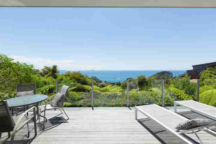Your Waiheke home away from home with large deck and expansive views of Hauraki gulf