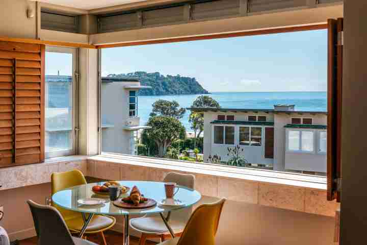 Dining Area at comfortable apartment with views of Onetangi beach